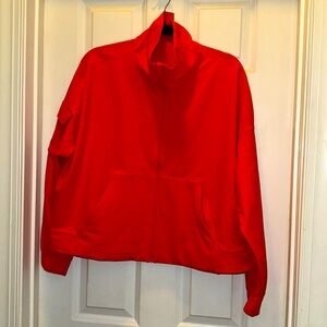 Lululemon training jacket zip front bright orange